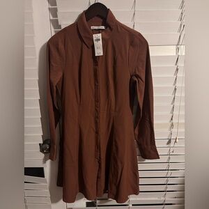 Abercrombie & Fitch Tan Collared Dress